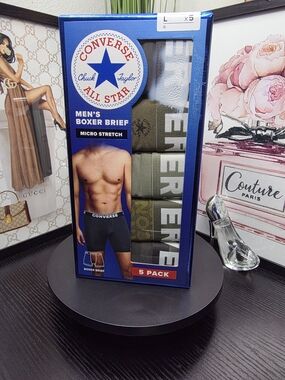 Converse Men's Boxer Brief 5-Pack Large